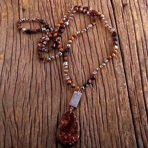 Bohemian Natural Stones With Druzy Semi Precious
